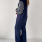🌷Limited Time 50% OFF💞Balloon Sleeve Striped Knitwear Cardigan & Pants Two-piece Set