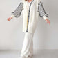 🌷Limited Time 50% OFF💞Balloon Sleeve Striped Knitwear Cardigan & Pants Two-piece Set