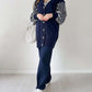 🌷Limited Time 50% OFF💞Balloon Sleeve Striped Knitwear Cardigan & Pants Two-piece Set