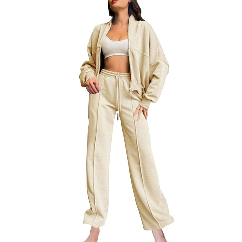 🍂Autumn discount 55%🍂Women's Long Sleeve Zip Coat Drawstring Sweatpants 2-Piece Sets