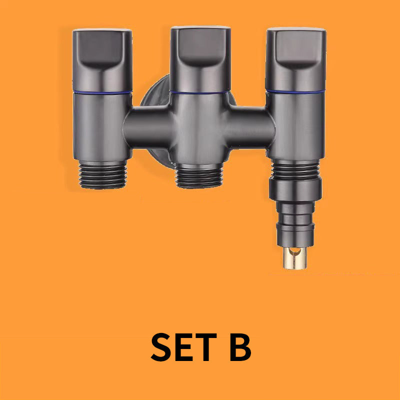 Rust-Resistant One-Inlet Three-Outlet Faucets Set