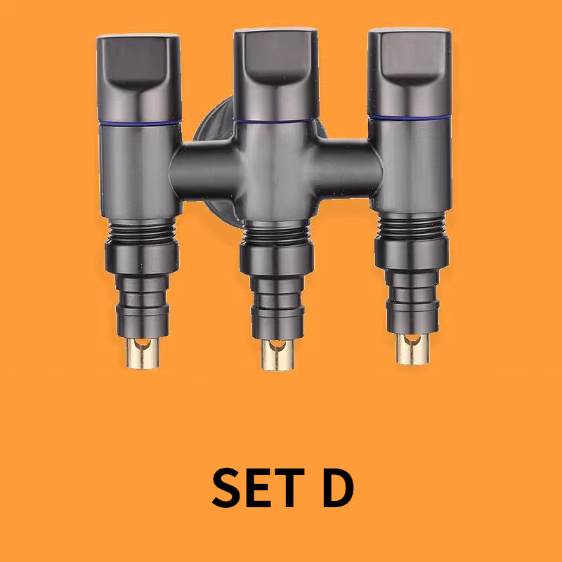 Rust-Resistant One-Inlet Three-Outlet Faucets Set