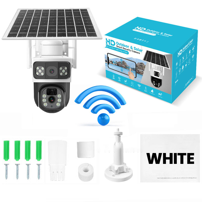 Wireless Outdoor Solar Security Cameras with Dual Lens