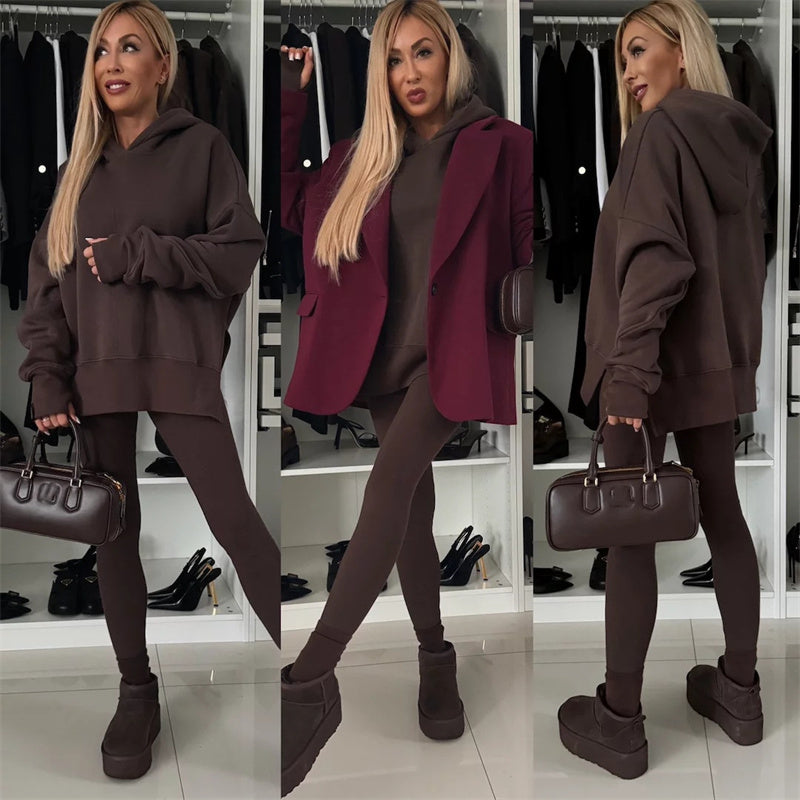 🎅Christmas Pre-sale🎁 Women's Oversized Hoodie and Leggings Set