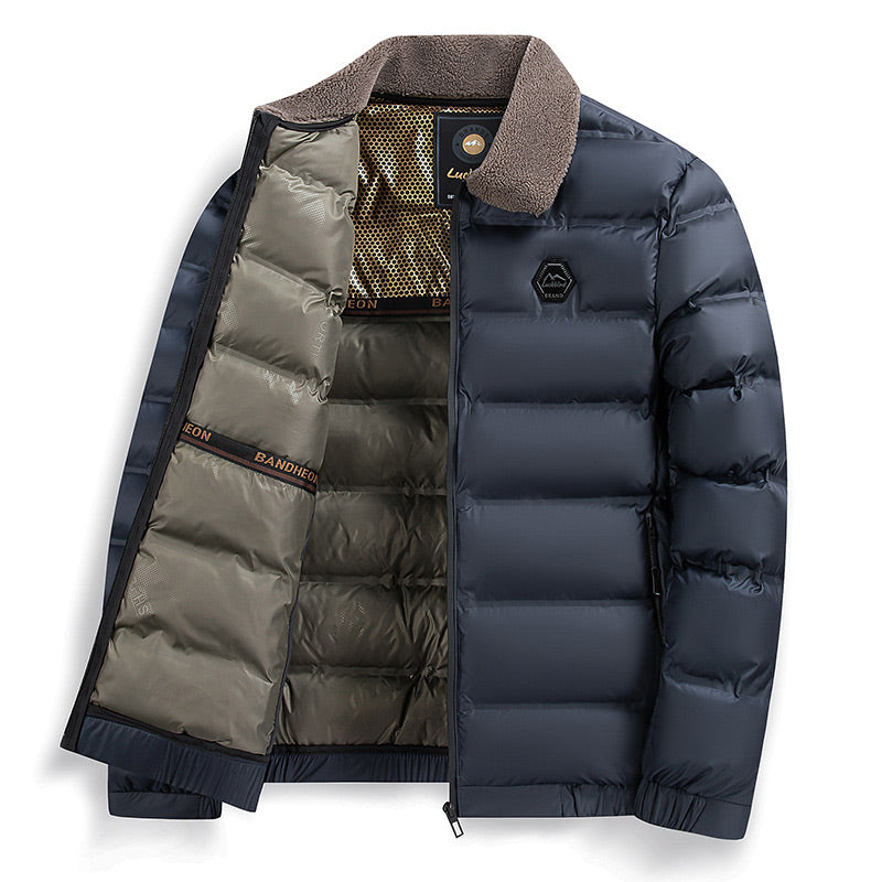 Men's Warm Waterproof Lapel Cotton Padded Jacket