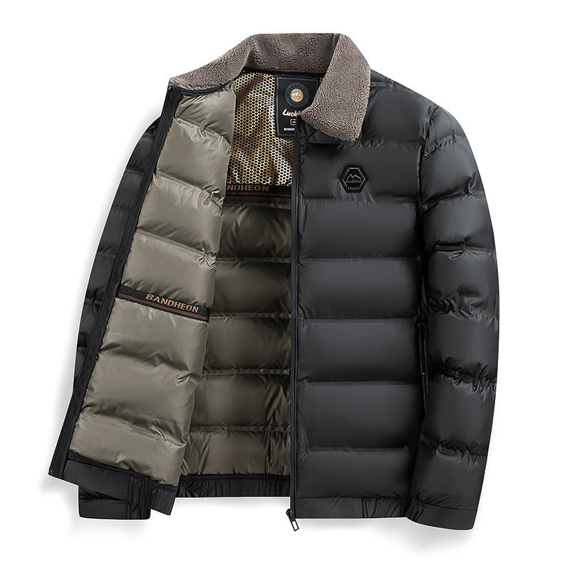 Men's Warm Waterproof Lapel Cotton Padded Jacket