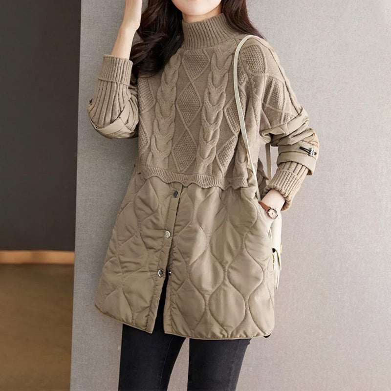 ❄️Winter-Specials❄️Women's Elegant Knit Patchwork Warm Coat