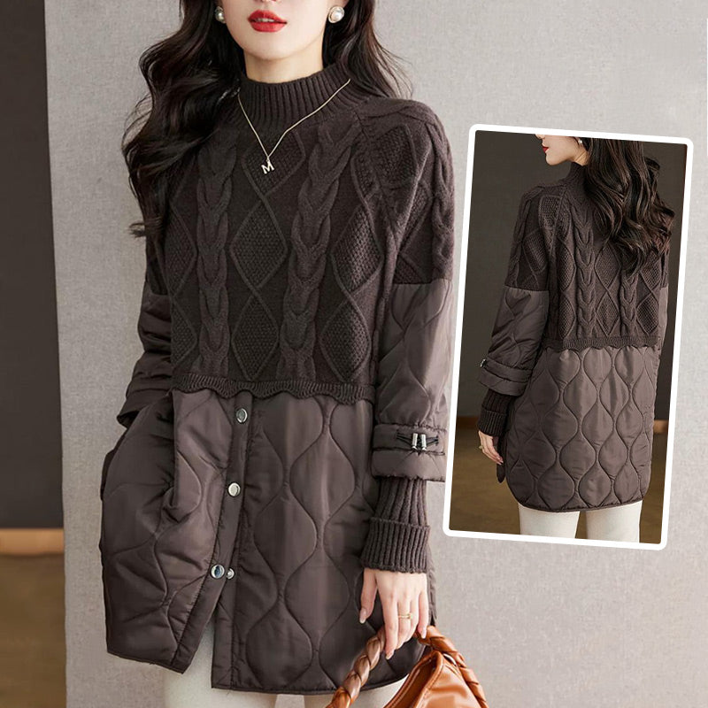 ❄️Winter-Specials❄️Women's Elegant Knit Patchwork Warm Coat