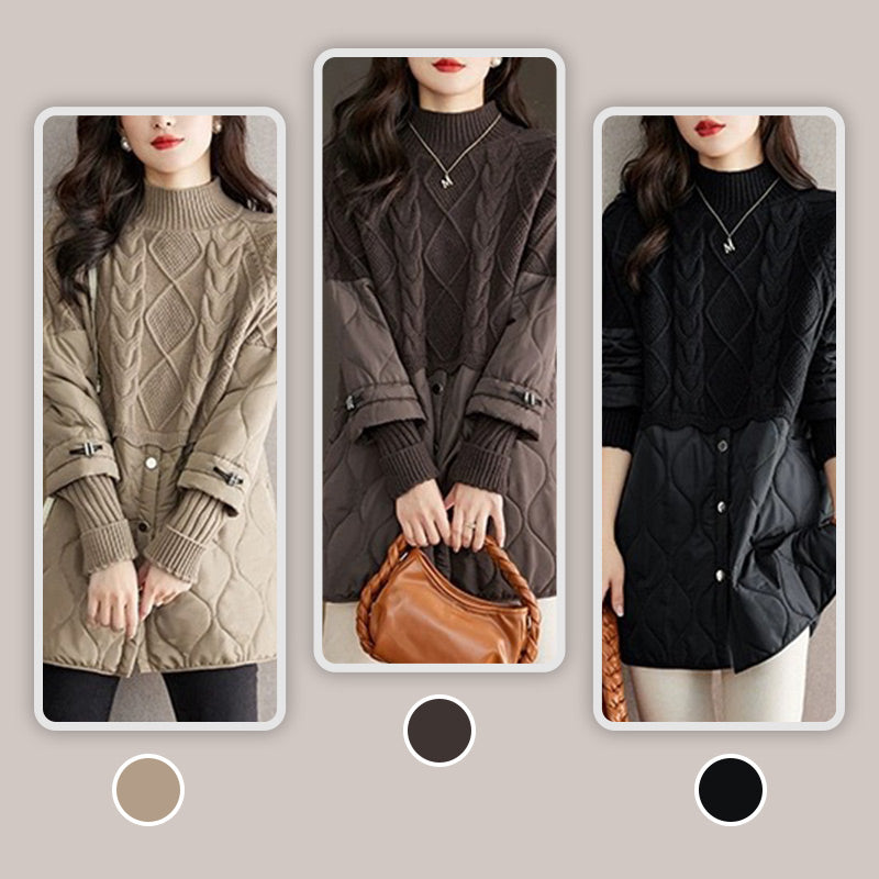 ❄️Winter-Specials❄️Women's Elegant Knit Patchwork Warm Coat