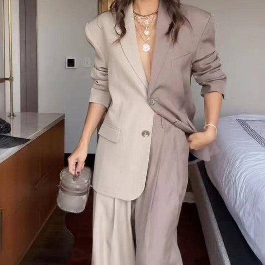 Women's Two-tone Loose Fit Suit