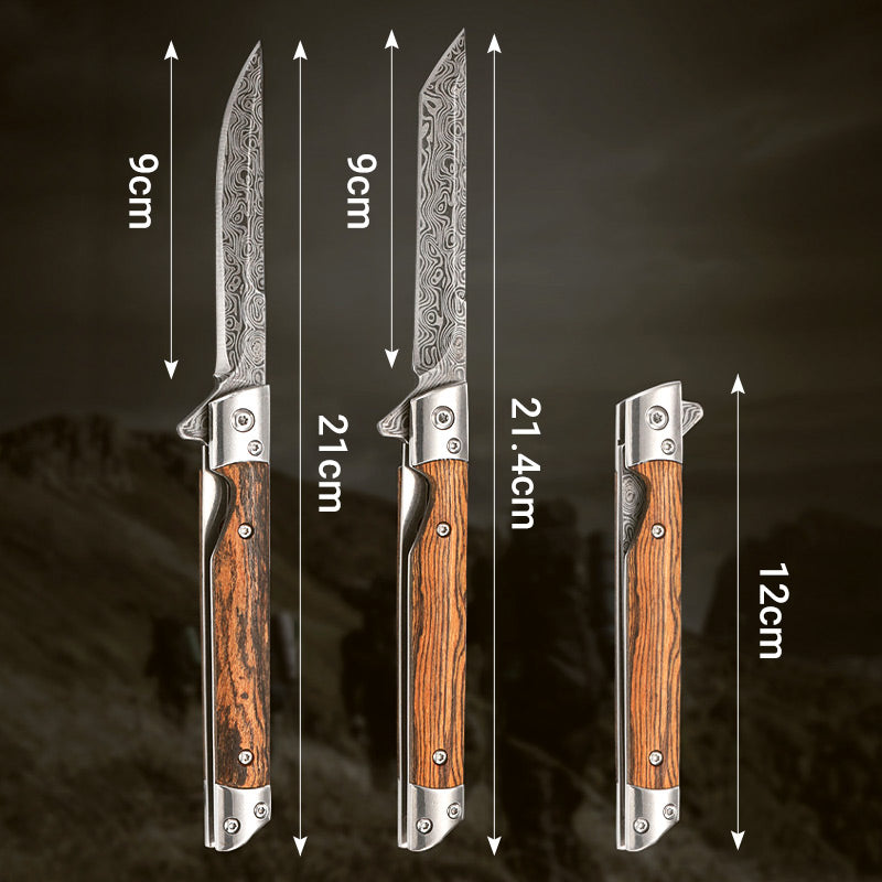 🔥Big Sale 50% OFF🔥🗡️Folding knife with wooden handle for work, hiking & camping⛺