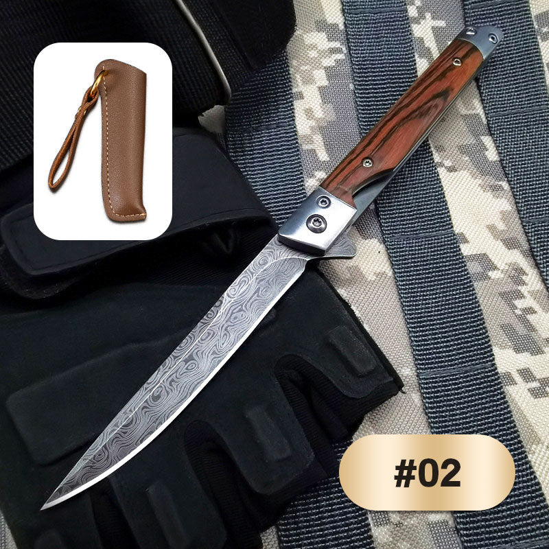 🔥Big Sale 50% OFF🔥🗡️Folding knife with wooden handle for work, hiking & camping⛺