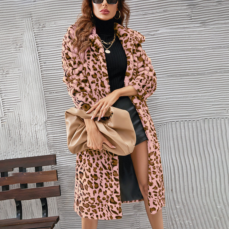 ❄️Winter Specials❄️ Women's Warm Leopard Print Faux Fur Coat