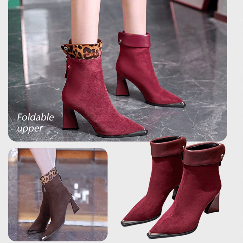 ❄️Winter Specials❄️ Women's Faux Suede High-Heel Ankle Boots