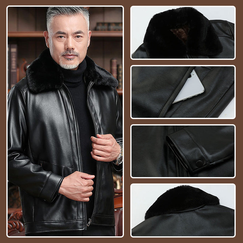 Men's Warm Zipper Faux Leather Jackets