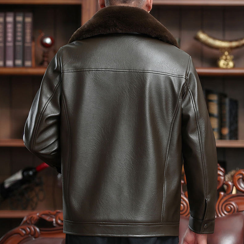 Men's Warm Zipper Faux Leather Jackets