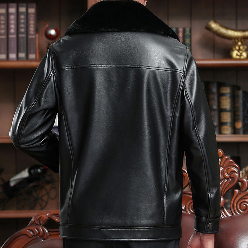 Men's Warm Zipper Faux Leather Jackets