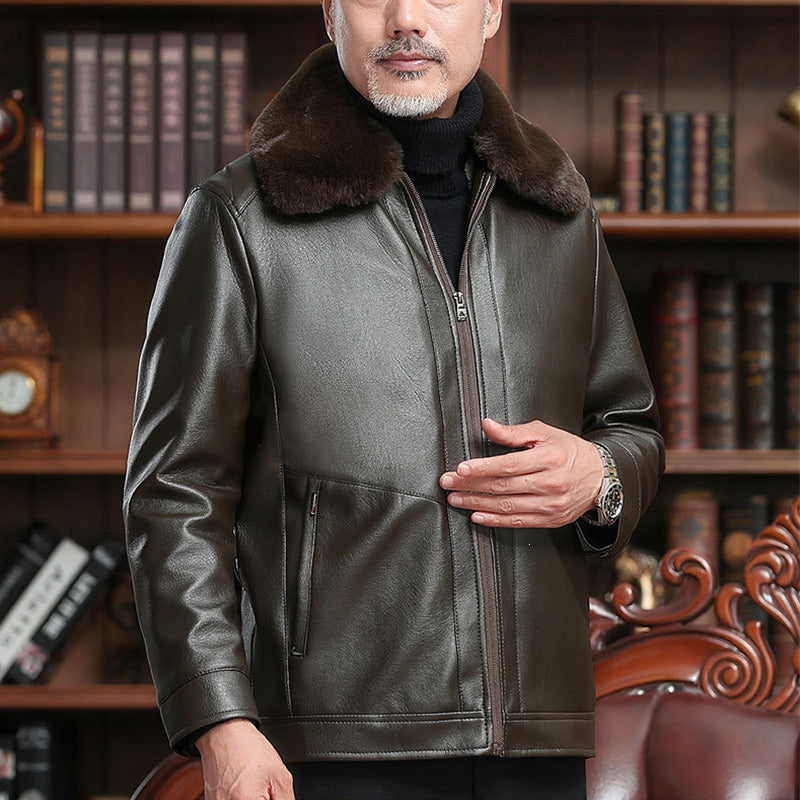 Men's Warm Zipper Faux Leather Jackets