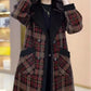 Women's Winter Lapel Plaid Mid-Length Tweed Coat