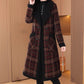 Women's Winter Lapel Plaid Mid-Length Tweed Coat
