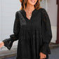 💥Hot Sale🌿Women's V-Neck Lace-Up Hollow-Out Dress with Flared Sleeves