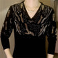 Sparkly V-Neck Knit Pullover for Women