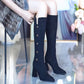 Pointed Toe Chunky Heel Warm Long Boots
