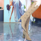 Pointed Toe Chunky Heel Warm Long Boots