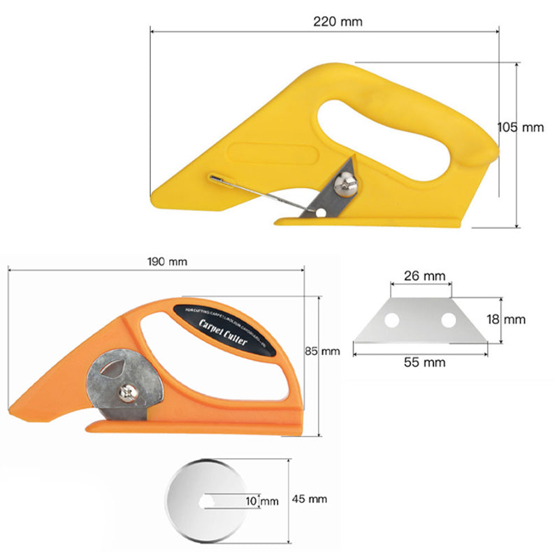 Carpet Cutting Knife Straight & Round Blades