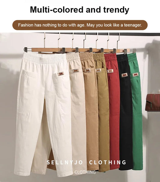 🔥2025 HOT SALE🔥 Women's Elastic Waist Cotton Pants