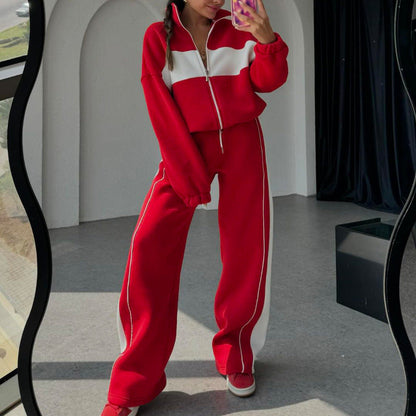 Women's Two-Piece Color-Block Tracksuit