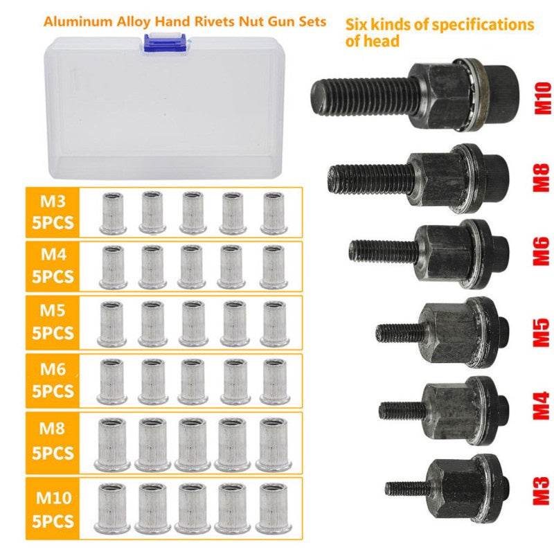 🔥Free Shipping🔥Threaded Insert Nut Rivet Nuts Set with Flat Head