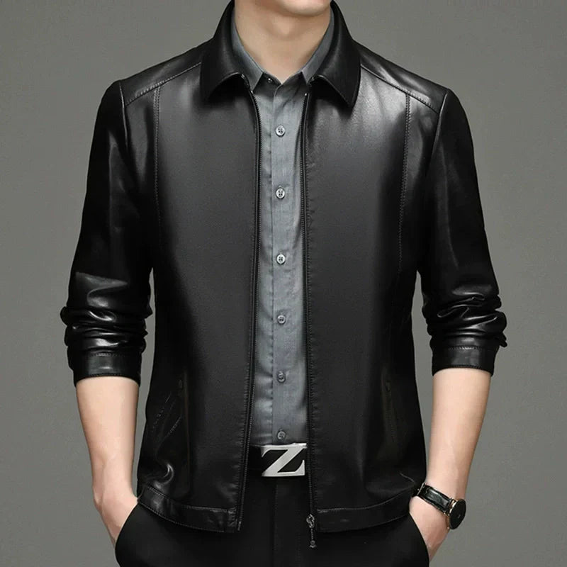 Men's Casual PU Leather Jacket（50% OFF）