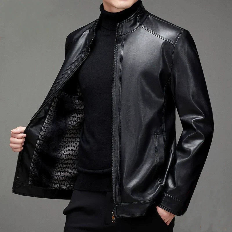 Men's Casual PU Leather Jacket（50% OFF）