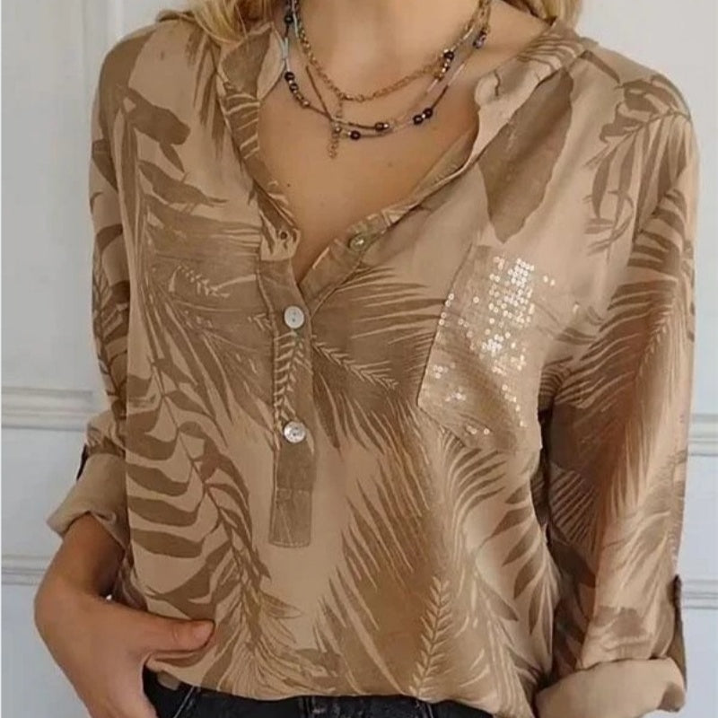 🔥2025 NEW SALES - 50% OFF🔥Women's Fashion V-Neck Printed Top