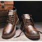 🎁✨Ideal gift - Vintage PU leather lace-up boots for men