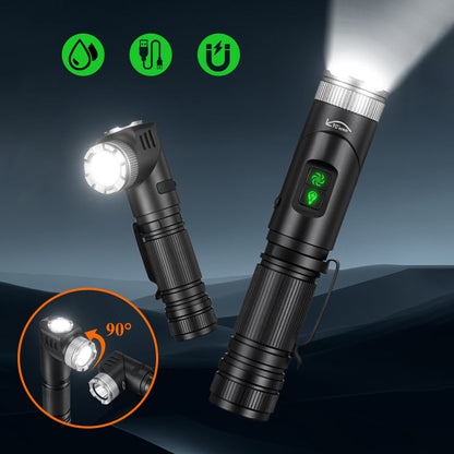 Multi-Function LED Flashlight with Magnetic Base