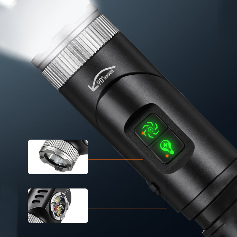 Multi-Function LED Flashlight with Magnetic Base