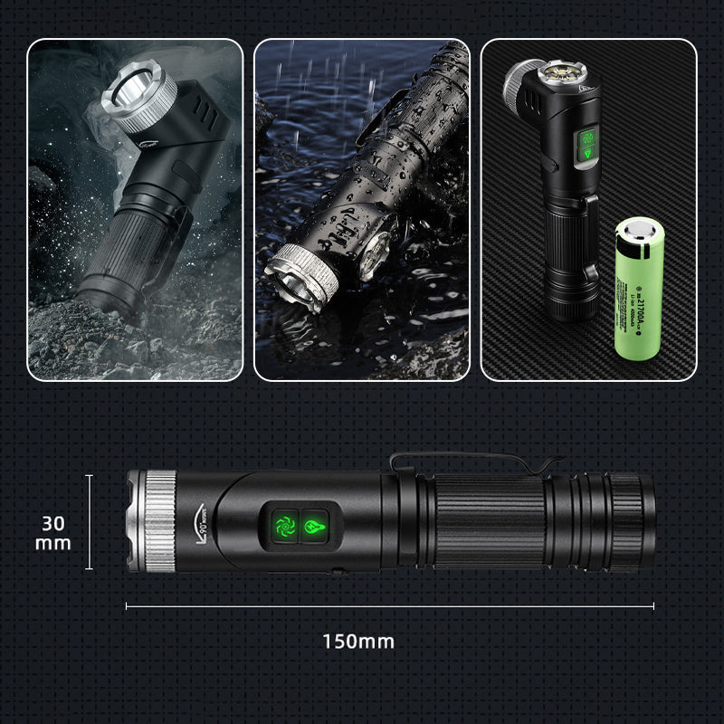 Multi-Function LED Flashlight with Magnetic Base