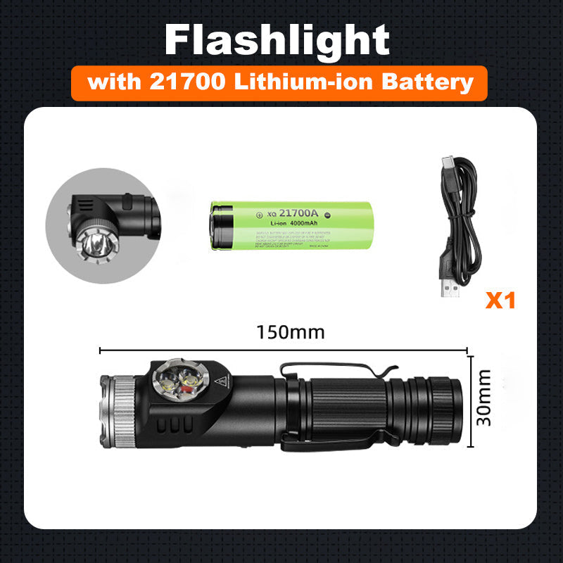 Multi-Function LED Flashlight with Magnetic Base