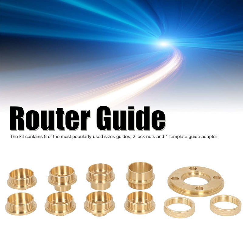 11PCS Brass Router Template Guides Bushing Kit