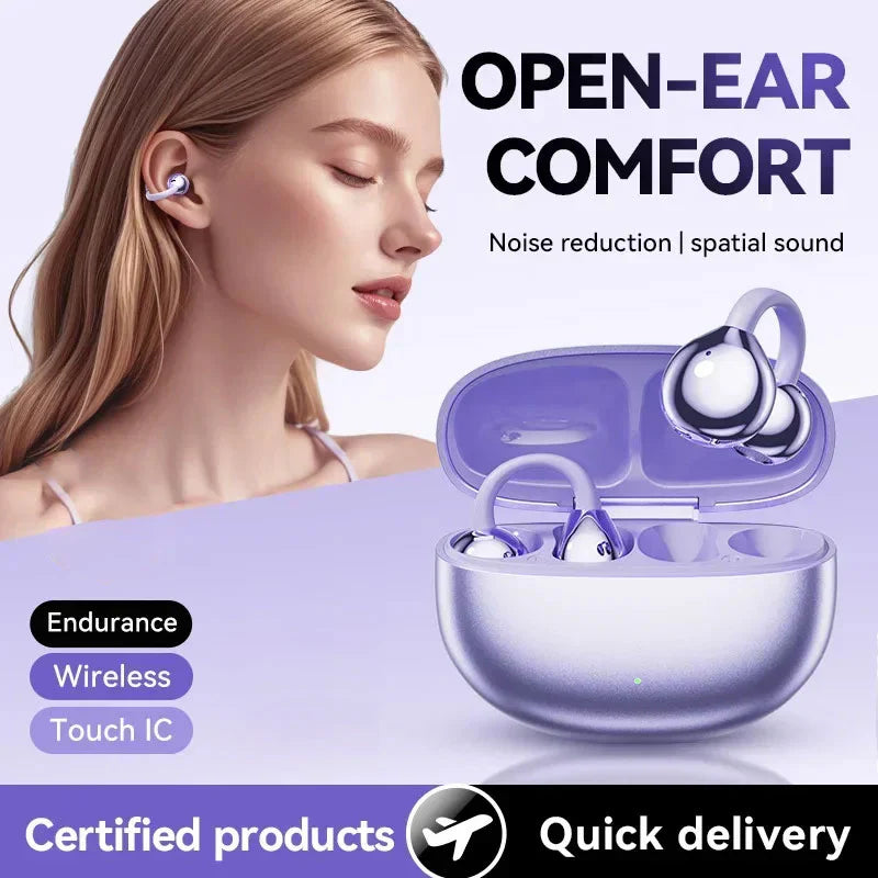 Lightweight Open Ear Clip Bluetooth Headphones