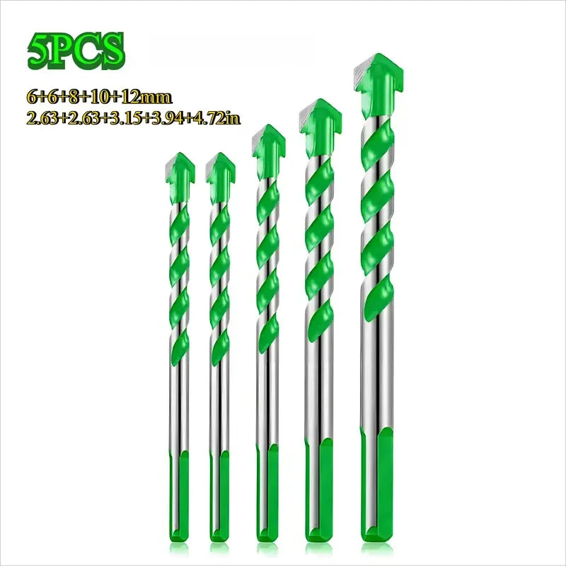 5PCS Masonry Drill Bit Set for Concrete Ceramic & Wood