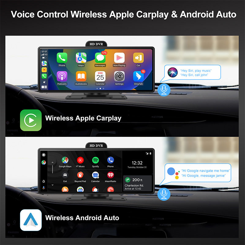 Wireless Voice Control Touch Screen Dashboard Carplay