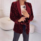 Women's Fashionable Long Sleeve Sequin Blazer