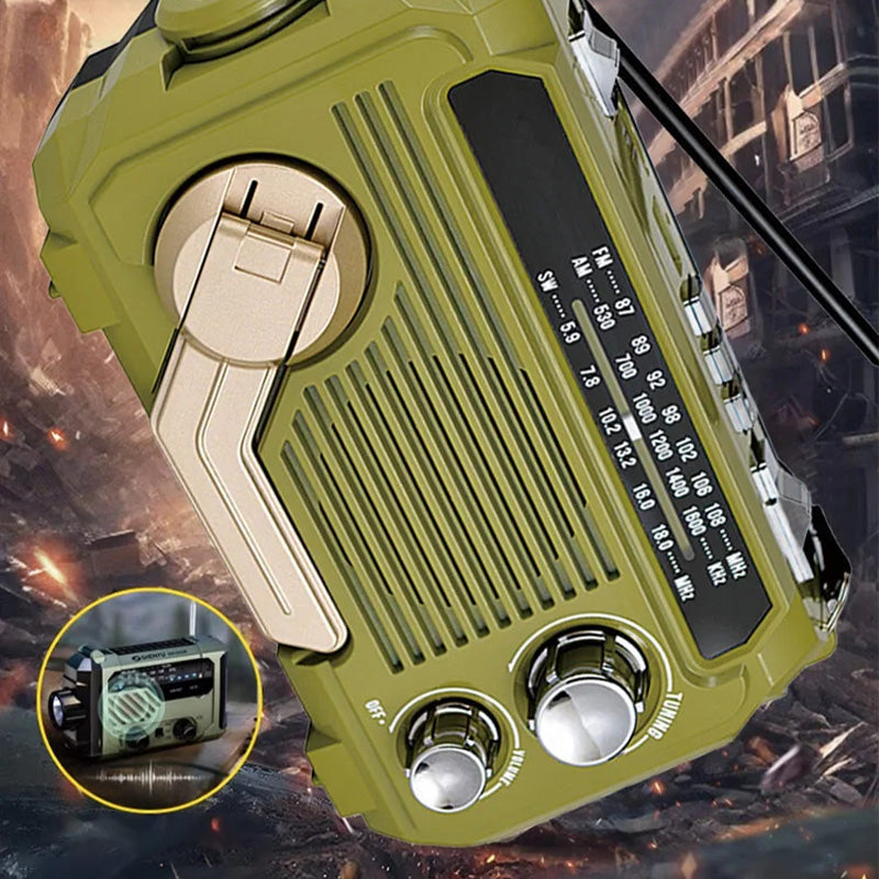 Multi-function Hand Crank Portable Radio with Flashlight