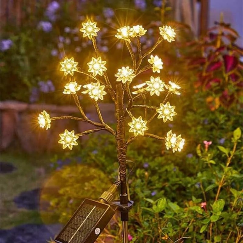 Outdoor Waterproof Cherry Blossom  Multicolor Solar Garden Lights（50% OFF）