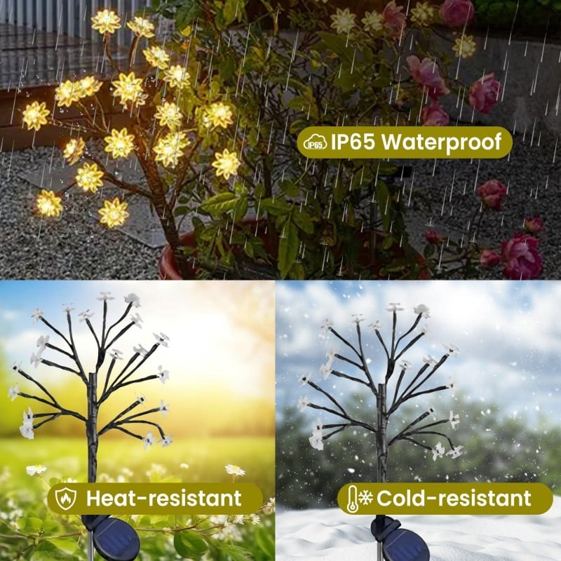 Outdoor Waterproof Cherry Blossom  Multicolor Solar Garden Lights（50% OFF）