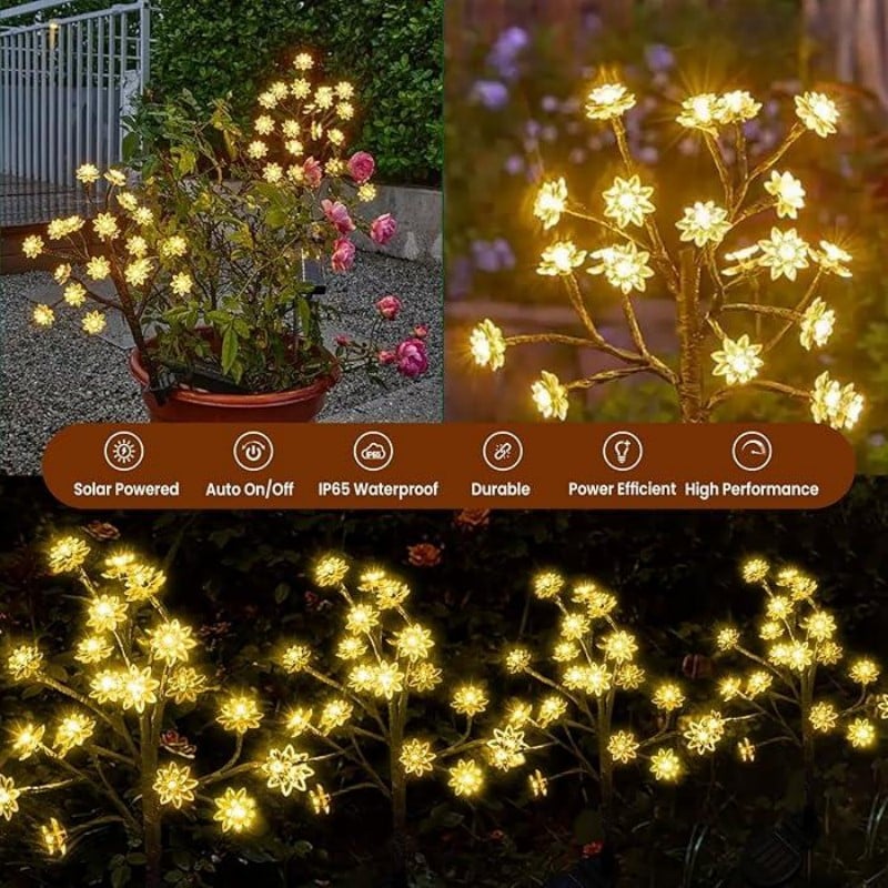 Outdoor Waterproof Cherry Blossom  Multicolor Solar Garden Lights（50% OFF）