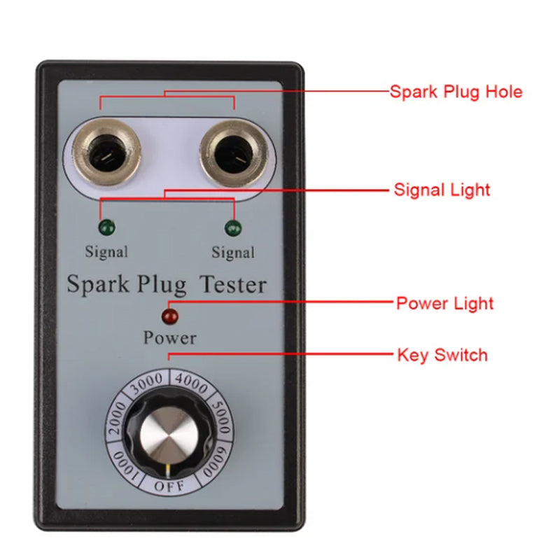 Dual Hole Spark Plug Tester for 12V Gasoline Vehicles